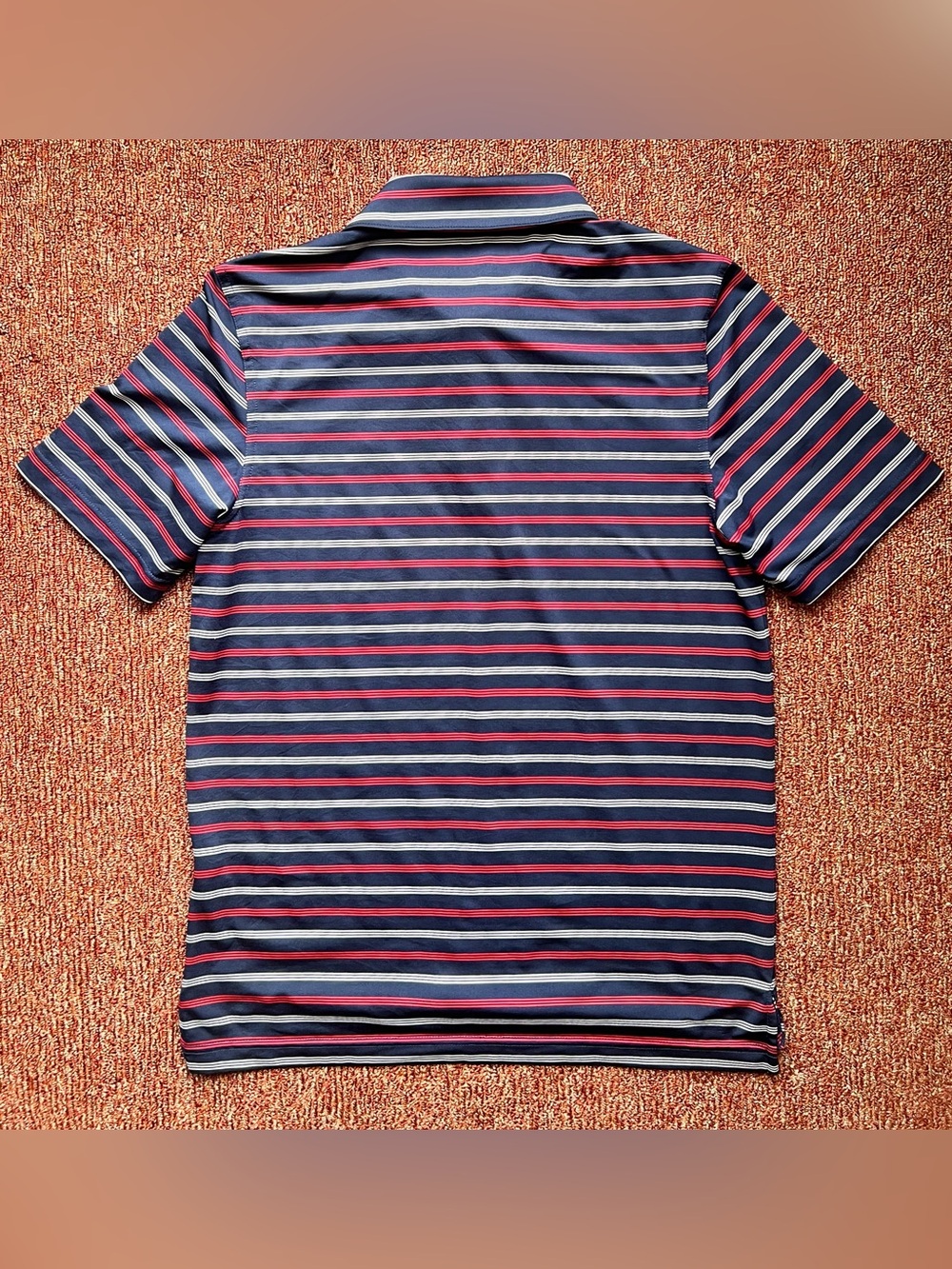 Men's Vineyard Vines Perfomance Polo Shirt: Navy with Red/white Stripes - XS - Picture 7 of 9